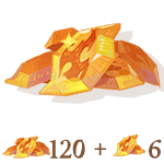 126 Dragon Crystals (120 + 6 Bonus)